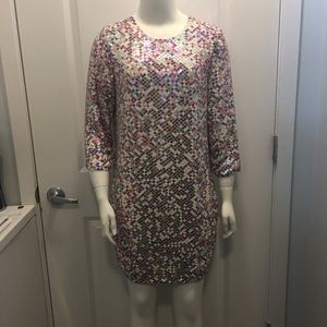 NWT Parker Black Multicolor Sequin Shift Dress Sz6